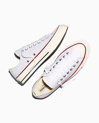 Converse Chuck 70 Canvas Low Top – White/Garnet/Egret