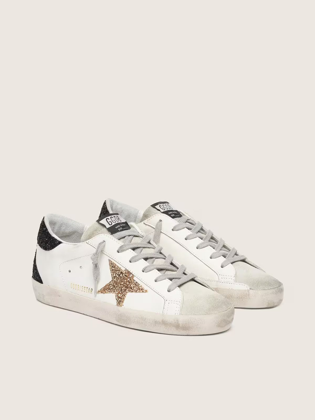 Golden Goose Women’s Super-Star (Nappa Leather / Gold & Black Glitter)