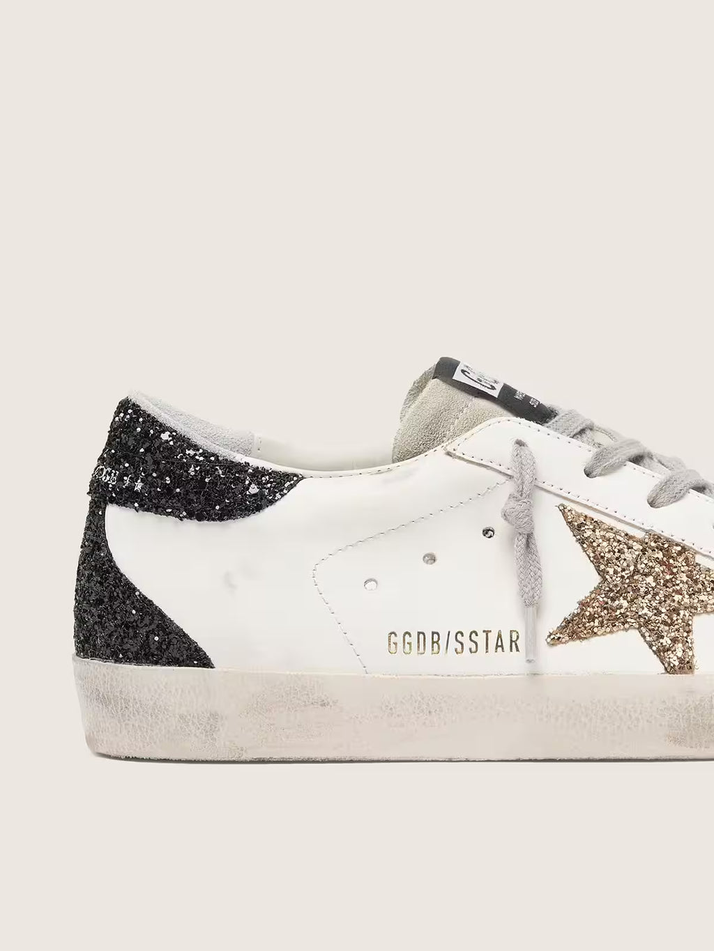 Golden Goose Women’s Super-Star (Nappa Leather / Gold & Black Glitter)