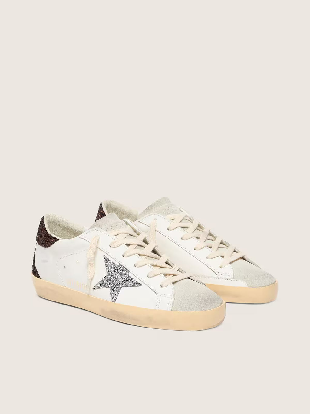 Golden Goose Women’s Super-Star (Nappa Leather / Silver & Black Glitter)