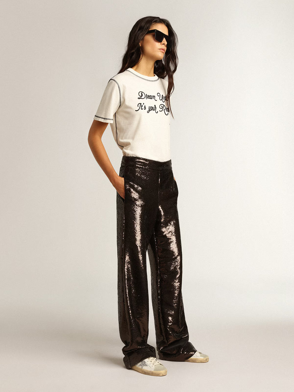 Golden Goose Women’s Super-Star (Nappa Leather / Silver & Black Glitter)