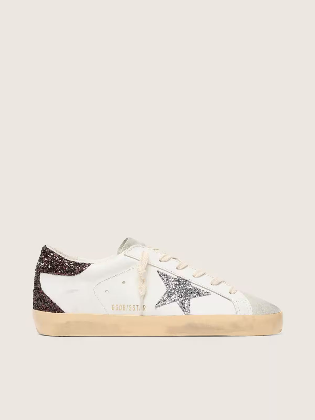Golden Goose Women’s Super-Star (Nappa Leather / Silver & Black Glitter)